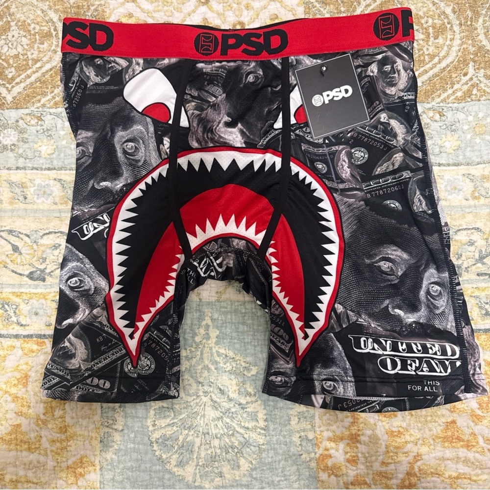 PSD Shark Bape With Benjamins Graphic Boxer Briefs - NEW WITH TAGS!!